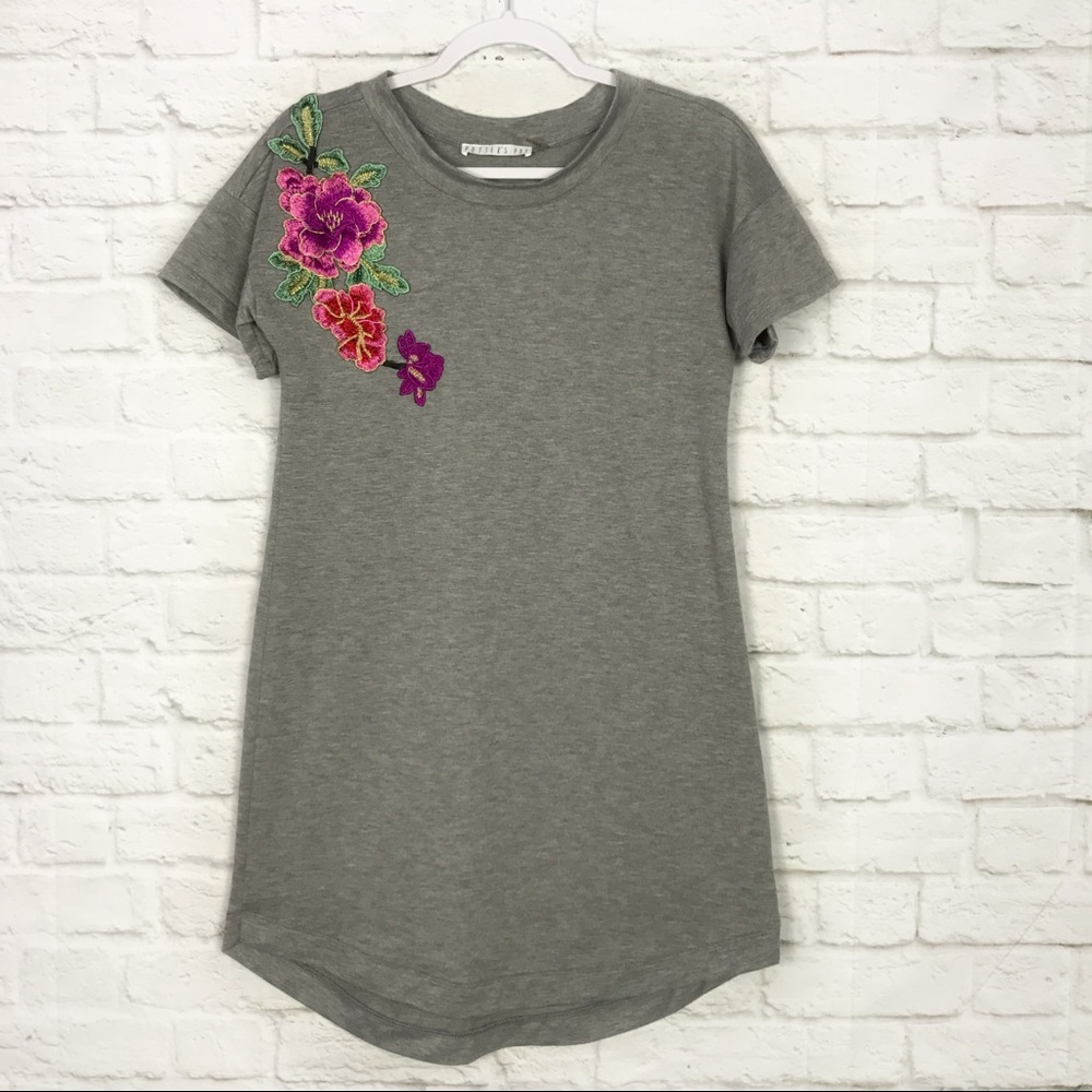 Potters Pot Bright Floral Appliqué Tshirt Dress S - Picture 1 of 6